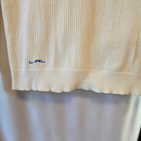 LAUREN RALPH LAUREN ACTIVE RIBBED SWEATER SNAP FRONT MEDIUM 100% COTTON CLASSIC - Picture 9 of 12